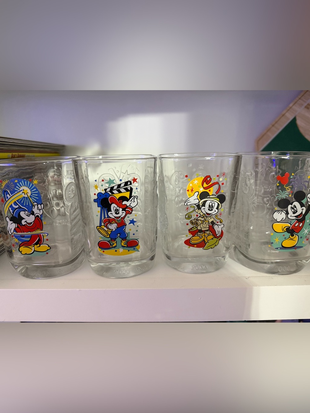 Disney Vintage 2000 Glasses 4 Set Walt Disney World McDonald's Collectible